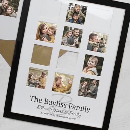 Personalised Family Black Multi Photo Frame