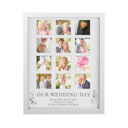 Personalised Wedding White Multi Photo Frame