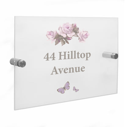 Personalised Vintage Rose Acrylic House Sign