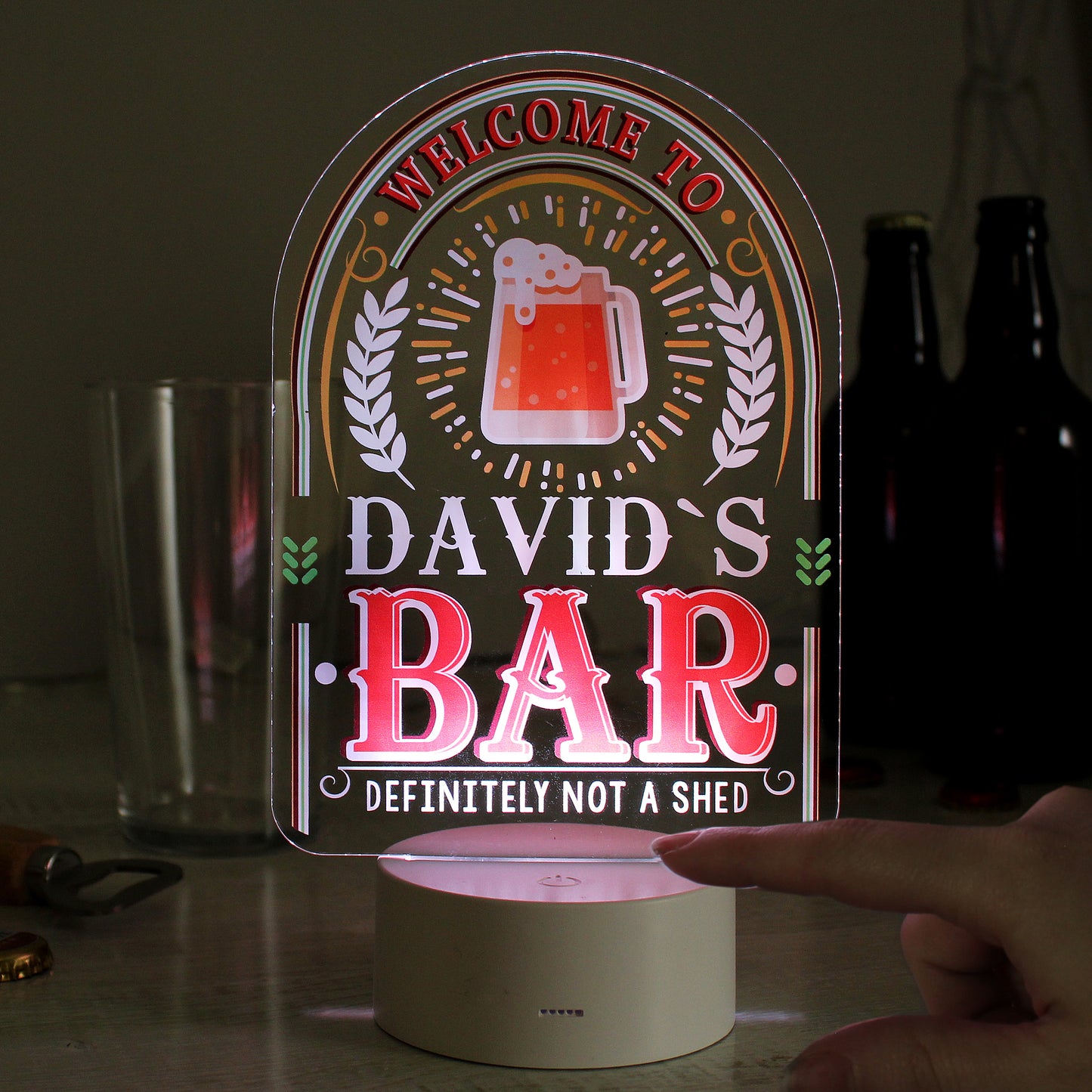 Personalised LED Colour Changing Bar Sign