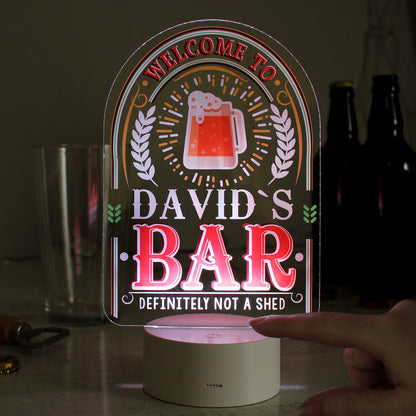 Personalised LED Colour Changing Bar Sign