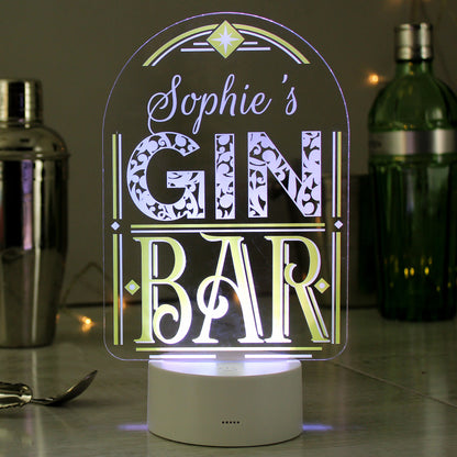 Personalised LED Colour Changing Gin Bar Sign