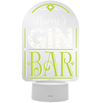 Personalised LED Colour Changing Gin Bar Sign