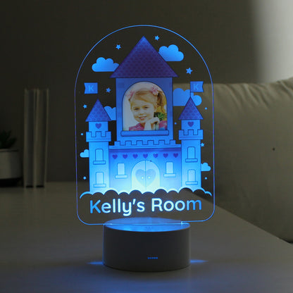 Personalised Pink Castle Photo Upload LED Colour Changing Night Light