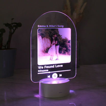 Personalised Our Song Photo Upload LED Colour Changing Light