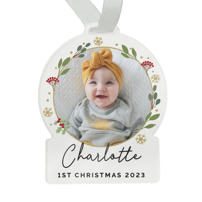 Personalised Photo Upload Acrylic Christmas Decoration