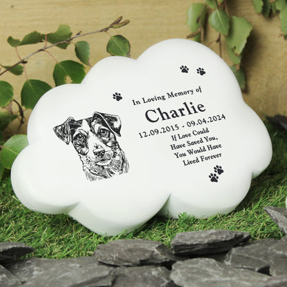 Personalised Dog Breed Garden Memorial Cloud