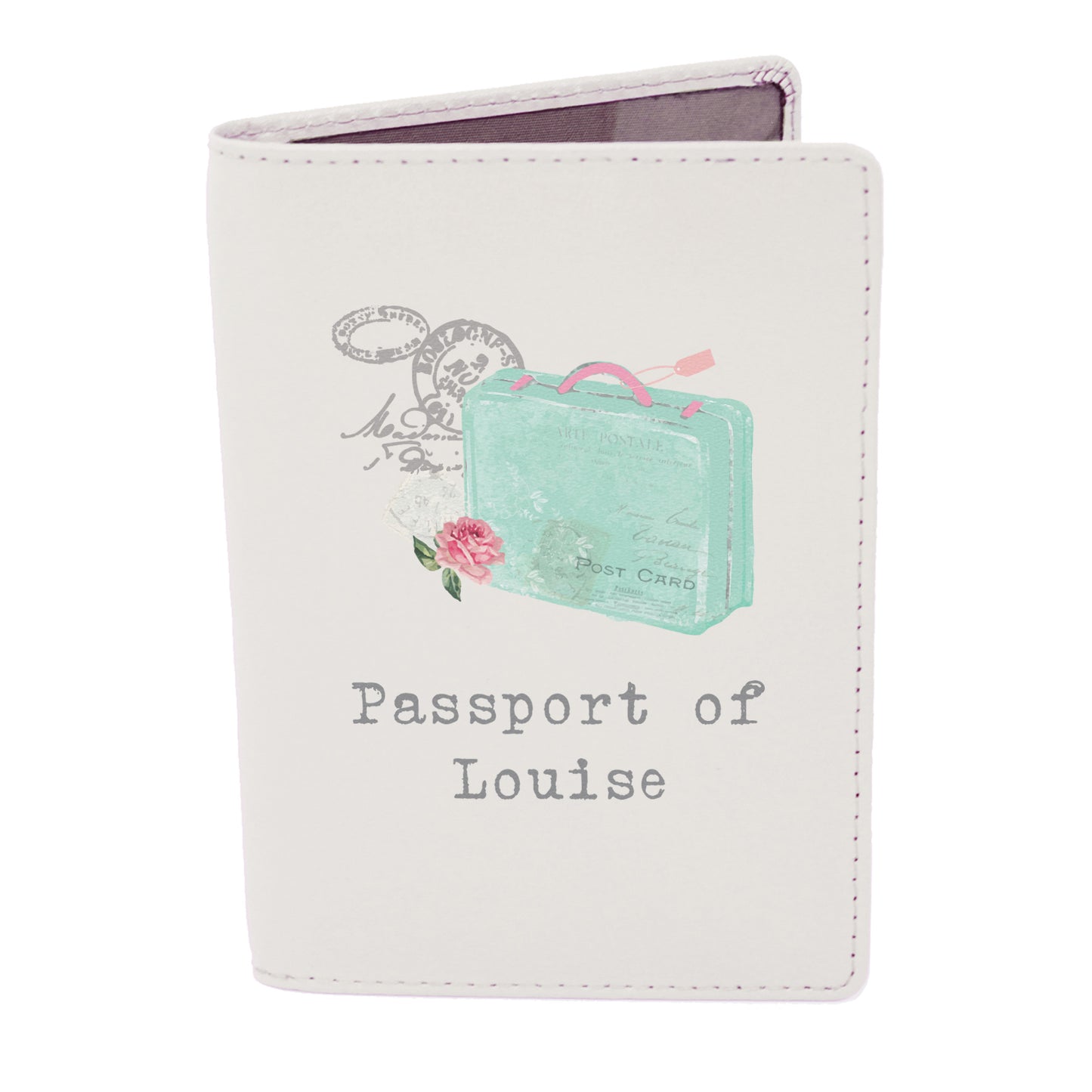 Personalised Vintage Pastel Travel Cream Passport Holder