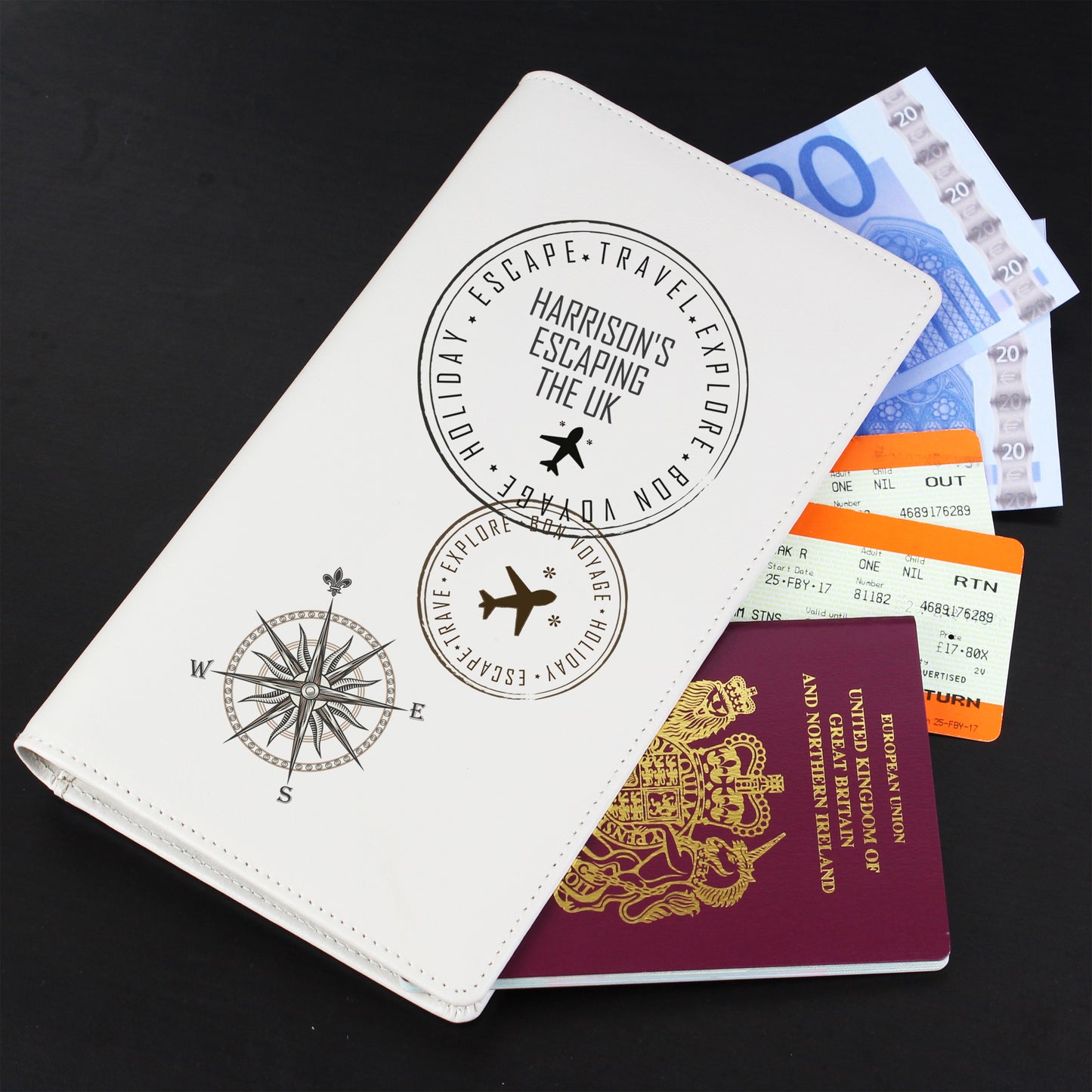 Personalised Stamp Travel Document Holder