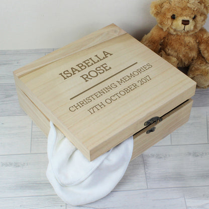 Personalised Any Message Large Wooden Keepsake Box