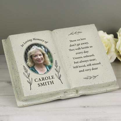 Personalised Botanical Memorial Photo Upload Resin Book