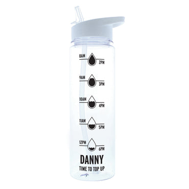 Personalised Black 'Hydration Tracker' Water Bottle