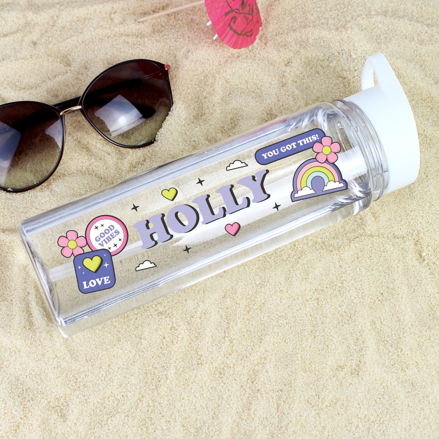 Personalised Good Vibes Water Bottle